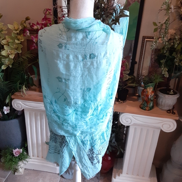 PARIS Wrap / Scarf Size 30" x 70" Silk - Picture 4 of 5